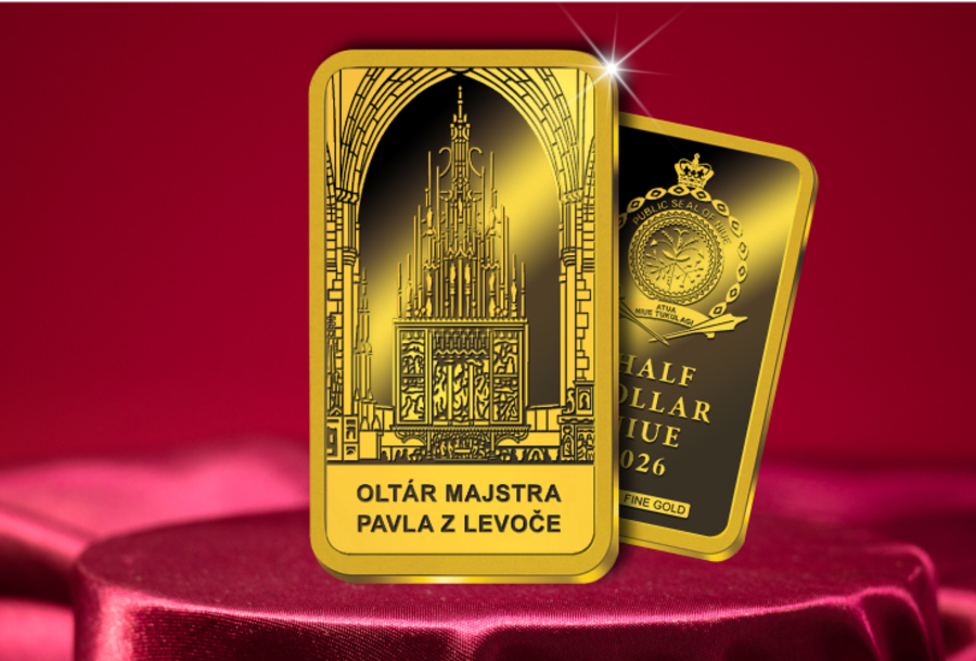 Oltár Majstra Pavla z Levoče - oficiálna zlatá minca v tvare tehličky