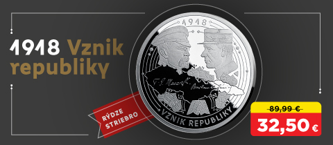 1918 Vznik republiky na razbe z rýdzeho striebra