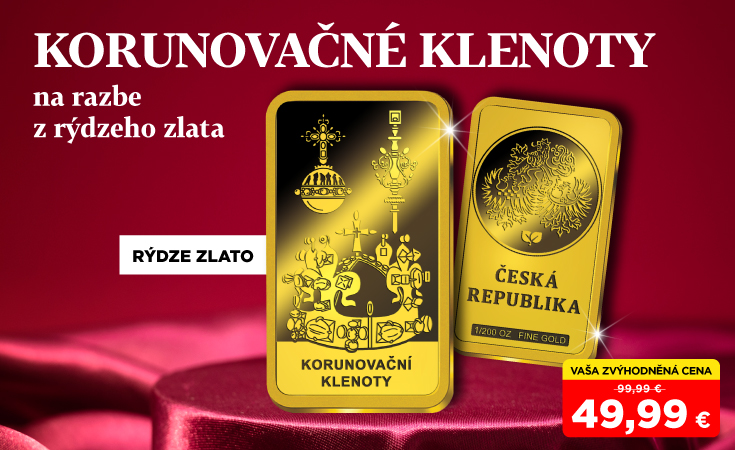 Korunovačné klenoty na tehličke z rýdzeho zlata