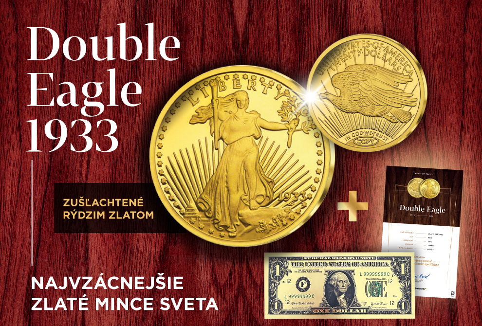 SREP Najvzácnejšie zlaté mince sveta - Double Eagle + bankovka - 7043_N