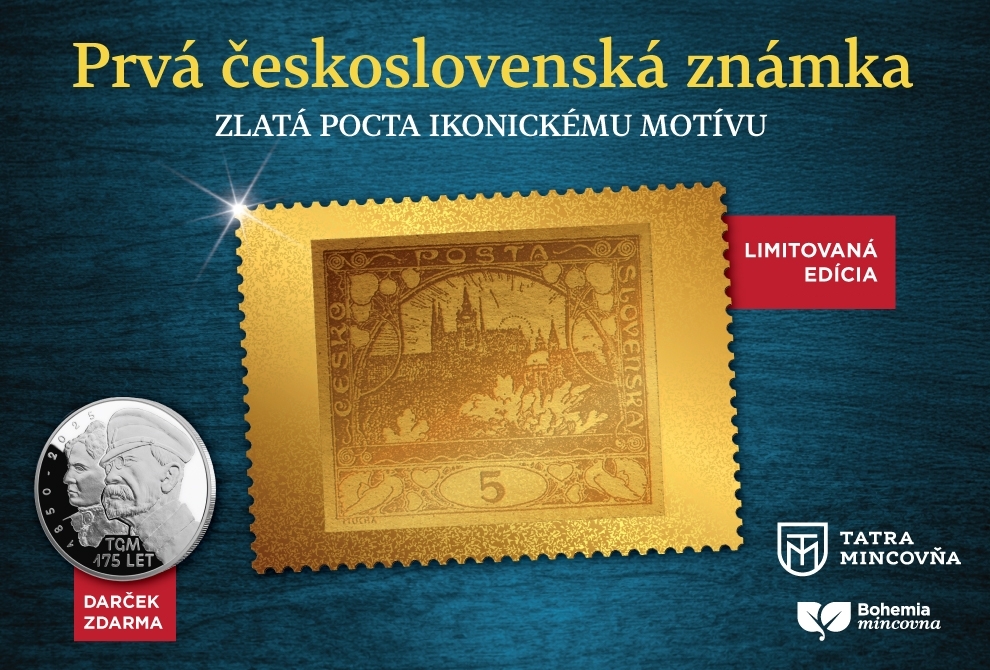 SM1577AU SSIN, CZ 2026 PRVNÍ ČESKOSLOVENSKÁ ZNÁMKA, MEDAL, 0,006 g AU 999/1000