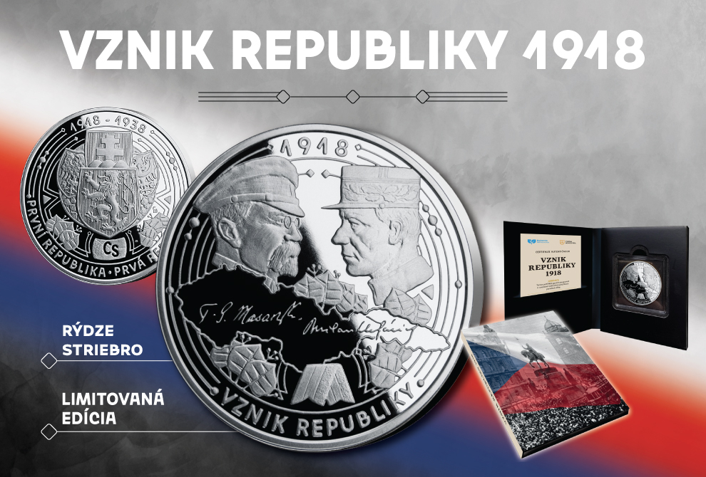 SM1218AG SSIN, SK 2026 VZNIK REPUBLIKY 1918, MEDAL,20 g AG 999/1000 Proof