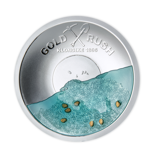 Zlatá horúčka na Klondiku - 125. výročie - strieborná minca 50 g Proof