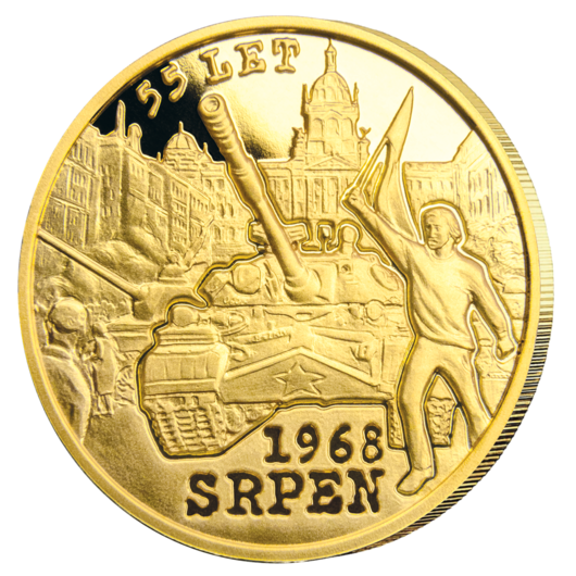 August 1968 - zlatá pamätná razba - 1/10 oz, Proof