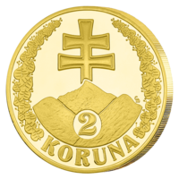 Rad bieleho dvojkríža - 30 rokov - pamätná razba zušľachtená rýdzim zlatom + certifikát + razba