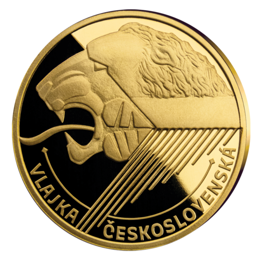 Vlajka československá - zlatá medaile, 2 g, Proof