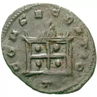 Set originálnych rímskych a byzantských mincí uložených v mešci