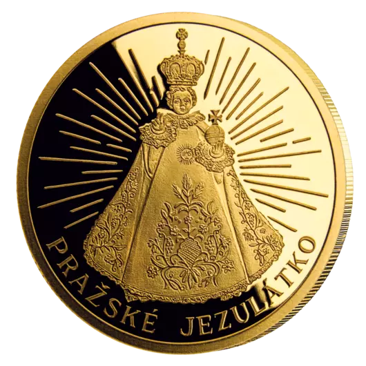 Pražské Jezuliatko – pamätná minca z rýdzeho zlata, Proof-like