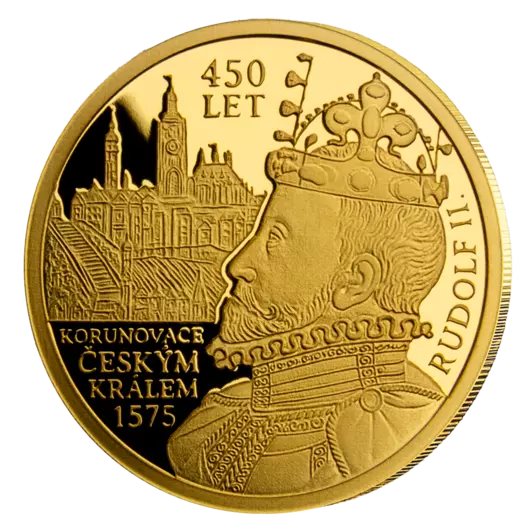 Rudolf II. Korunovácia českým kráľom - pamätná minca z rýdzeho zlata