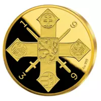 Československý vojnový kríž - pamätná minca z rýdzeho zlata