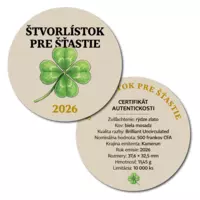 Štvorlístok pre šťastie – výnimočná minca zušľachtená rýdzim zlatom