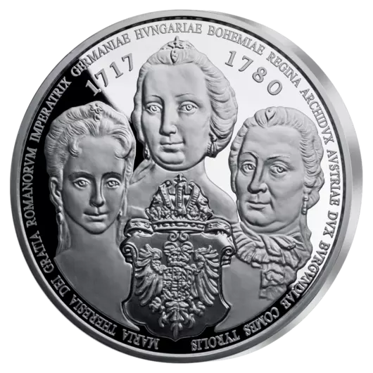 Cisárovná Mária Terézia, strieborná pamätná razba, Proof