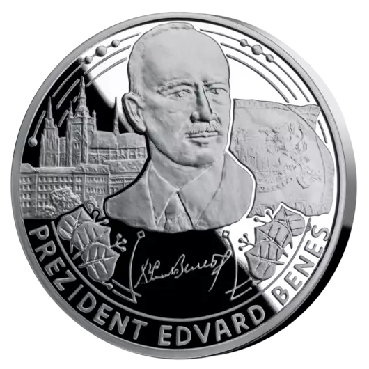 Prezident Edvard Beneš - Oficiálna razba z rýdzeho striebra