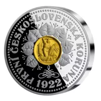 Prvá československá koruna - exkluzívna strieborná razba s vysokým reliéfom, 3 oz