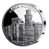Zámok Hluboká - exkluzívna strieborná razba s vysokým reliéfom, 3 oz